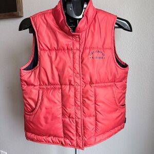 Vintage Polo Ralph Lauren Orange Quilted Puffer Ski Vest Winter Size M